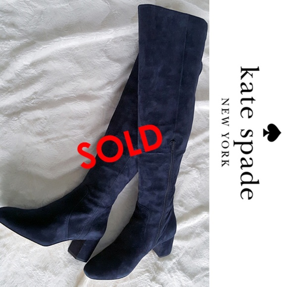 kate spade Shoes - NEW 11M Suede OTK Kate Spade 'Lora' Navy Boots
